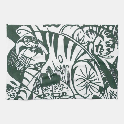 Tiger von Franz Marc, Vintage Ausdruckskunst Geschirrtuch (Horizontal)