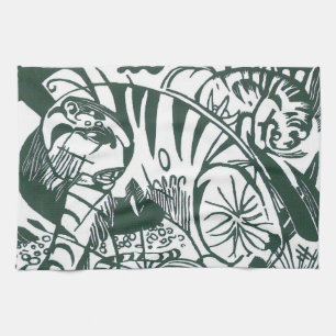 Tiger von Franz Marc, Vintage-Expressionismus-Kuns Geschirrtuch