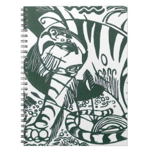 Tiger von Franz Marc, Vintage Expressionismus Kuns Notizblock