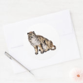 Tiger von Kono Bairei (1844-1895). Runder Aufkleber (Umschlag)