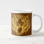 Tiger wachsen in Orange mit gelben Augen Jumbo-Tasse (Rechts)
