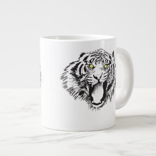 Tiger wachsen schwarz mit gelben Augen Jumbo-Tasse
