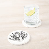 Tiger wachsen schwarz mit gelben Augen Untersetzer (Seite)