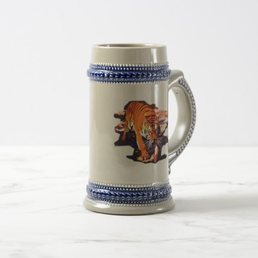 Tiger Walking Bierglas (VorderseiteRechts)