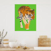 Tiger Walking Digital Painting Poster (Küche)