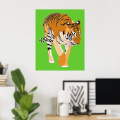 Tiger Walking Digital Painting Poster (Heimbüro)