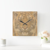 Tiger Wall Clock Quadratische Wanduhr (Zuhause)