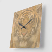 Tiger Wall Clock Quadratische Wanduhr (Winkel)