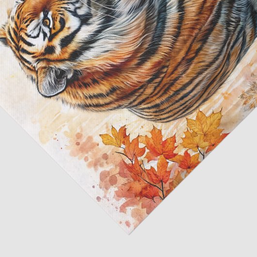 Tiger Wandern Herbst Kunst Seidenpapier (Ausschnitt)