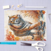 Tiger Wandern Herbst Kunst Seidenpapier (Handwerk)