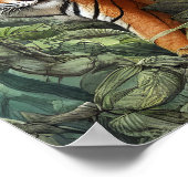 Tiger Wandern im Dschungel Poster (Ecke)