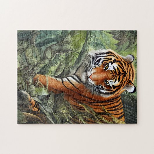 Tiger Wandern im Dschungel Puzzle (Horizontal)