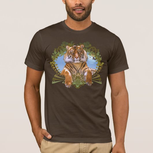 Tiger-Wappen gefährdete Art T-Shirt (Vorderseite)