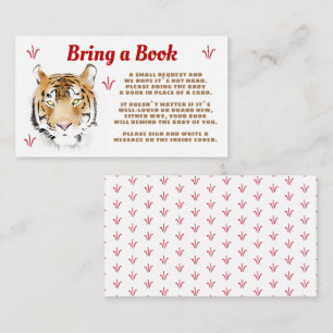Tiger-Wasserfarbe Bring a Book Baby Shower  Begleitkarte