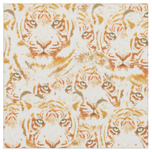 Tiger Wasserfarben-Muster Stoff