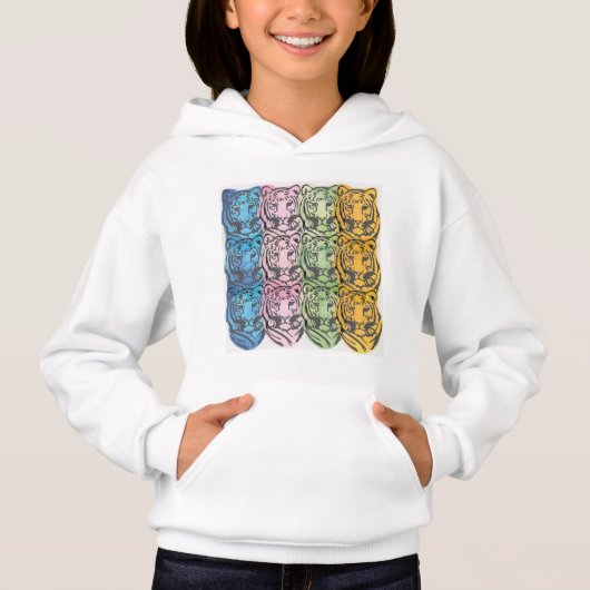 Tiger Wasserfarbmuster Hoodie (Vorderseite)