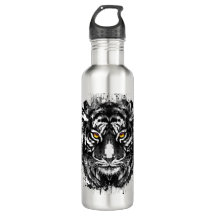 Tiger Wasserflasche | Schwarz-Weiß-Tiger