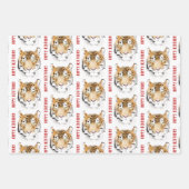 Tiger Watercolor Animal Happy Birthday Geschenkpapier Set (Vorderseite 3)