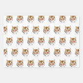 Tiger Watercolor Animal Happy Birthday Geschenkpapier Set (Vorderseite 2)