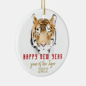 Tiger Watercolor Chinesisch Neujahr 2022 Zodiac Keramik Ornament (Rechts)