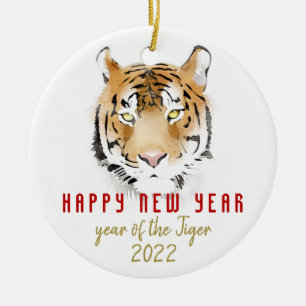 Tiger Watercolor Chinesisch Neujahr 2022 Zodiac Keramik Ornament