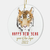 Tiger Watercolor Chinesisch Neujahr 2022 Zodiac Keramik Ornament (Links)