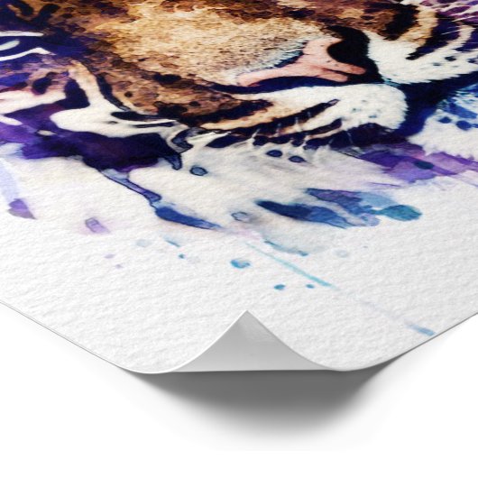 Tiger Watercolor Poster (Ecke)