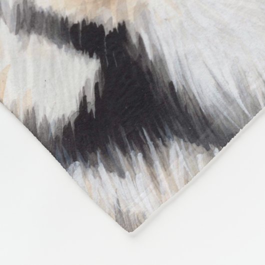 Tiger Watercolor von Miranda Fleecedecke (Ecke)