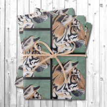 Tiger Watercolor Wrapping Paper Geschenkpackung