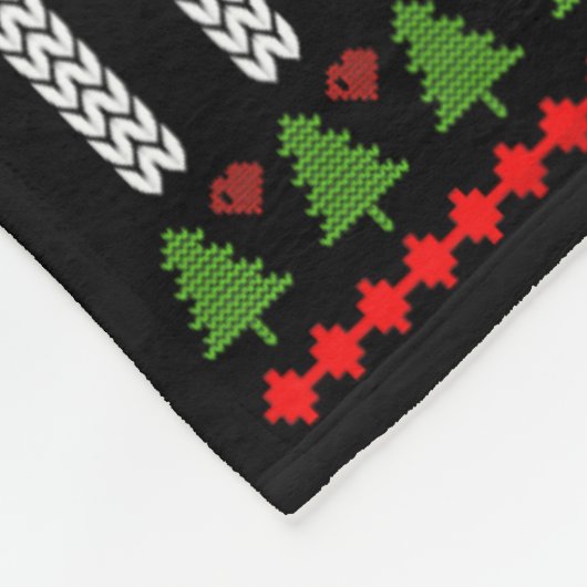 Tiger Wearing Santa Hat Xmas Lights Merry Christma Fleecedecke (Ecke)