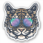 Tiger Wearing Sonnenbrille Funny | Die Aufkleber (Vorderseite)