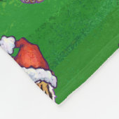 Tiger Weihnachten auf Grün Fleecedecke (Ecke)