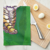 Tiger Weihnachten auf Grün Küchentuch (Viertel Falte)