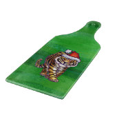 Tiger Weihnachten auf Grün Schneidebrett (Ecke)