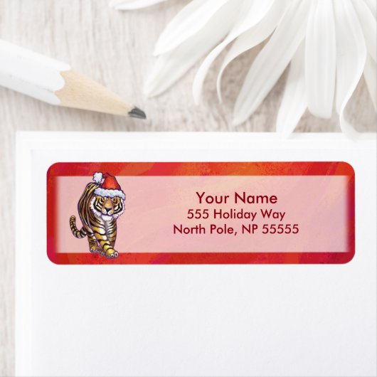 Tiger-Weihnachten auf Rot (Insitu)