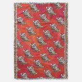 Tiger Weihnachten auf Rot Decke (Vorderseite Vertikal)