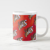 Tiger Weihnachten auf Rot Jumbo-Tasse (Rechts)