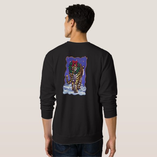 Tiger-Weihnachten Sweatshirt (Schwarz voll)