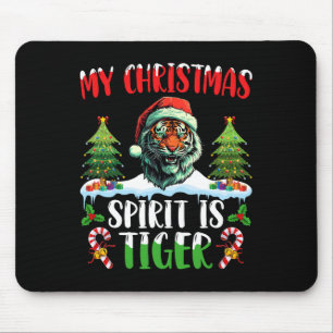 Tiger-Weihnachts-Santa-Hut Xmas Mein Weihnachtsgei Mousepad