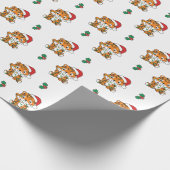 Tiger Weihnachts Wintertiere Urlaub Tiger Geschenkpapier (Ecke)