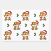 Tiger Weihnachts Wintertiere Urlaub Tiger Geschenkpapier Set (Vorderseite 3)