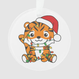 Tiger Weihnachts Wintertiere Urlaub Tiger Ornament
