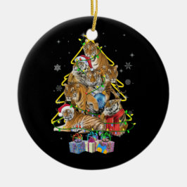 Tiger Weihnachtsbaum Snow Funny Tiger Xmas Geschen Keramik Ornament