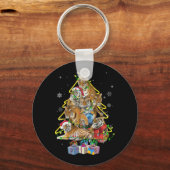 Tiger Weihnachtsbaum Snow Funny Tiger Xmas Geschen Schlüsselanhänger (Vorderseite)