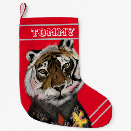 Tiger Weihnachtsfest-Strumpf verkleidet Kleiner Weihnachtsstrumpf
