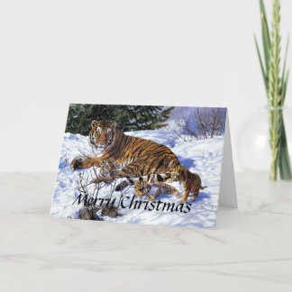 Tiger-Weihnachtskarte Feiertagskarte