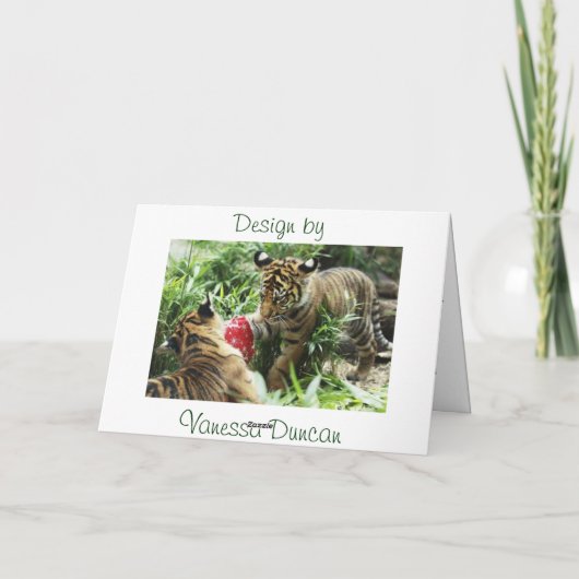 Tiger Weihnachtskarte Feiertagskarte (Rückseite)