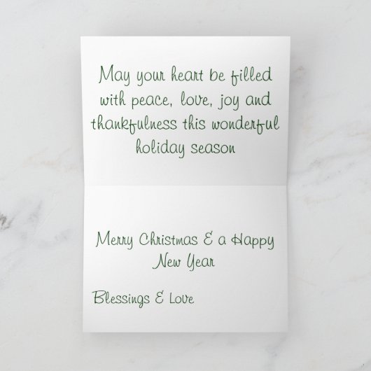 Tiger Weihnachtskarte Feiertagskarte (Innenseite)