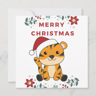 Tiger Weihnachtsschnee Wintertiere Tiger Einladung
