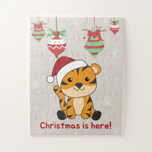 Tiger Weihnachtsschnee Wintertiere Tiger Jigsaw P Puzzle